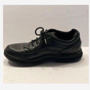 Rockport Leather Walking Shoes Comfort Men's Size 8.5 Black 1" Heel Lace Up